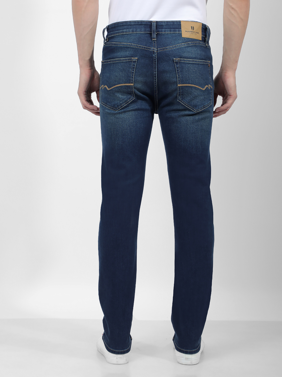 Numero Uno Men Faded Dark Blue Jeans